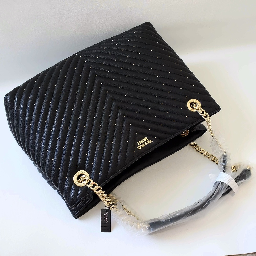 NEW Victoria's Secret Studded Quilt Tote Bag - Picture 3 of 8